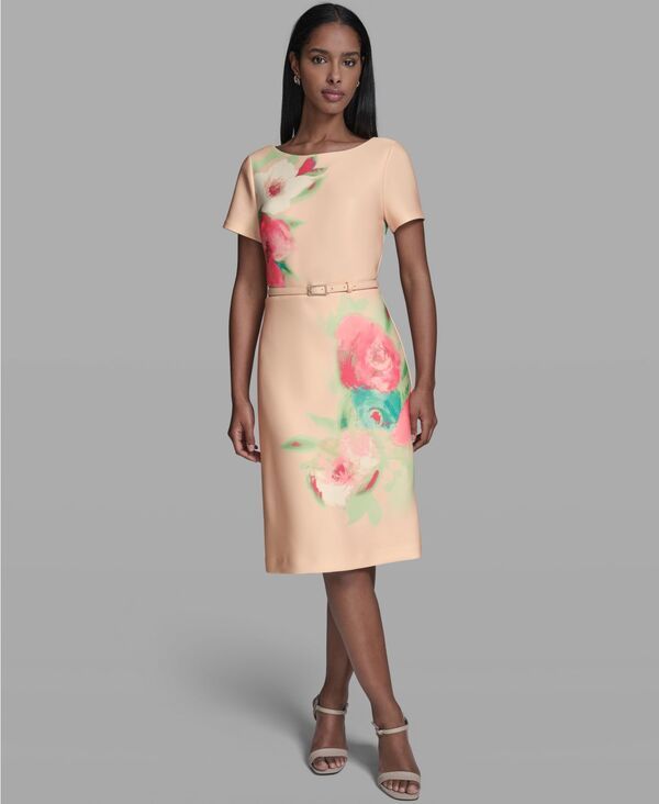 カール ラガーフェルド レディース トップス ワンピース A ライン フラワー柄 レース フラワー KARLAGERFELD PARIS Womens Floral Placed ALine Dres