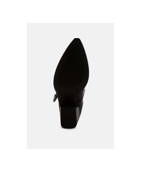 ラグアンドコー レディース シューズ サンダル Rag Co Womens Holler Carved Buckle Statement Mules Black pleather ブラック