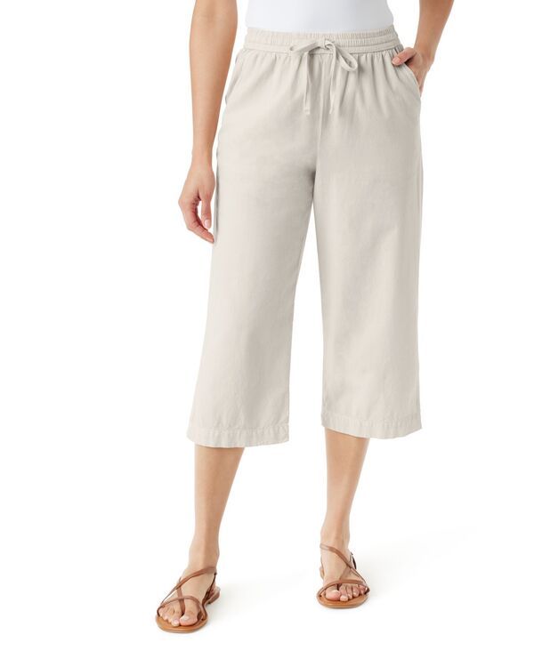 グロリアバンデービルト レディース ボトムス カジュアルパンツ コットン クロップド Gloria Vanderbilt Womens Cotton Gauze PullOn Drawstring C