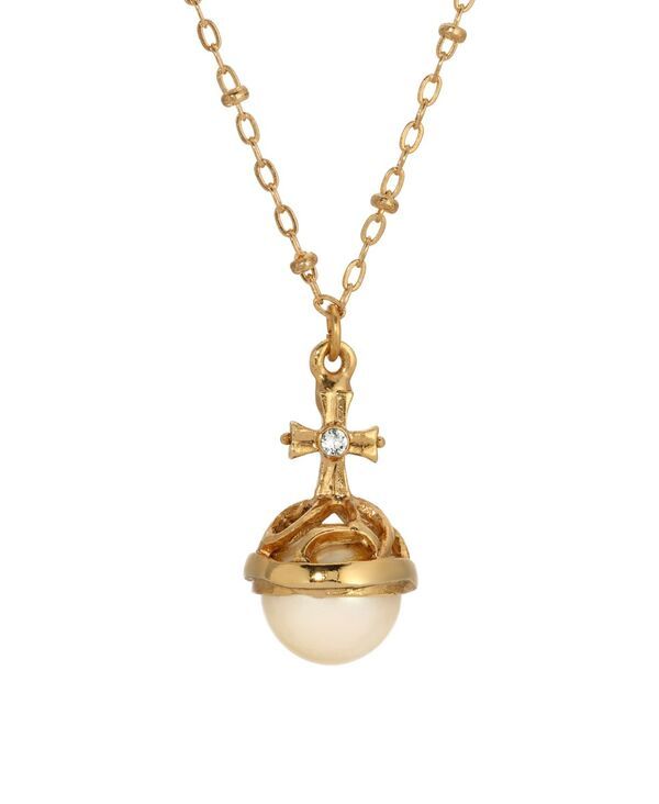 シンボルズオブフェイス レディース アクセサリー ネックレス・チョーカー・ペンダントトップ レース Symbols ofaith 14k Goldipped Imitation Pearl Stone