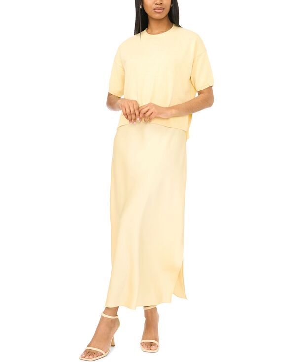ミスク レディース アウター ニット・セーター MSK Womensweetheart Neck Sweater Dressoft Yellow イエロー