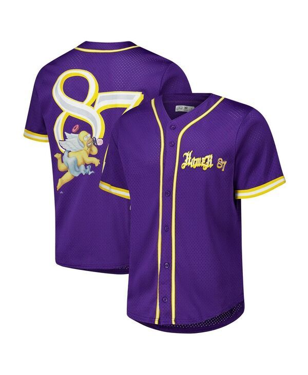 フリーズマックス メンズ トップス シャツ ジャージー Freeze Max Mens Purple the Simpsons Homer 87 Baseball Jersey Purple パープル