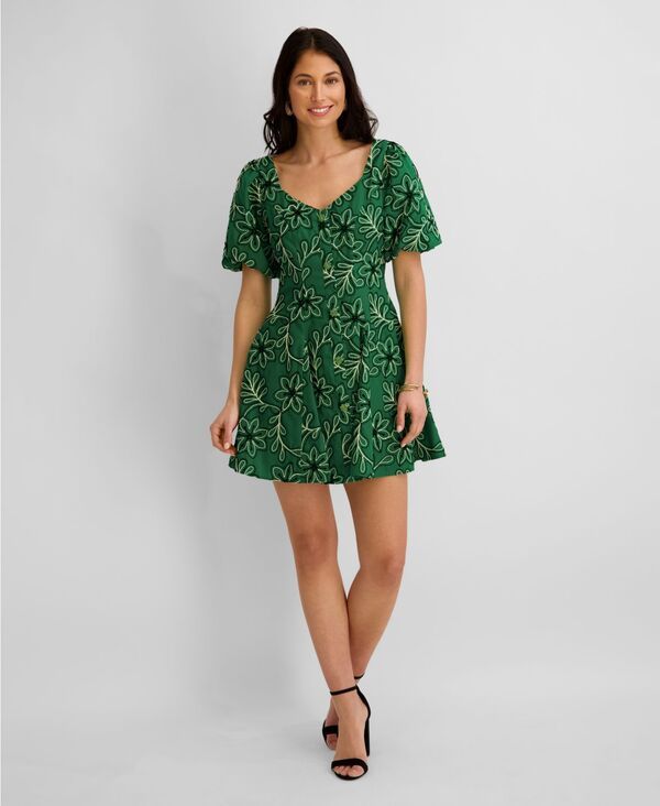 ケンジー レディース トップス ワンピース Vネック プリント Kensie Womens Corded Woven Printed VNeck Dress Green グリーン