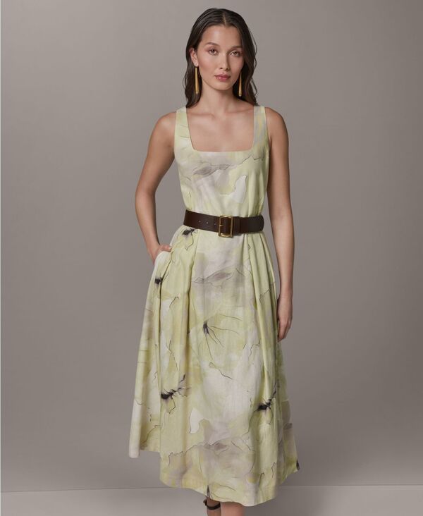 ダナ キャラン ニューヨーク レディース トップス ワンピース プリント ミディ Donna Karanew York Womens Printed Square Neck Midi Dress Ci