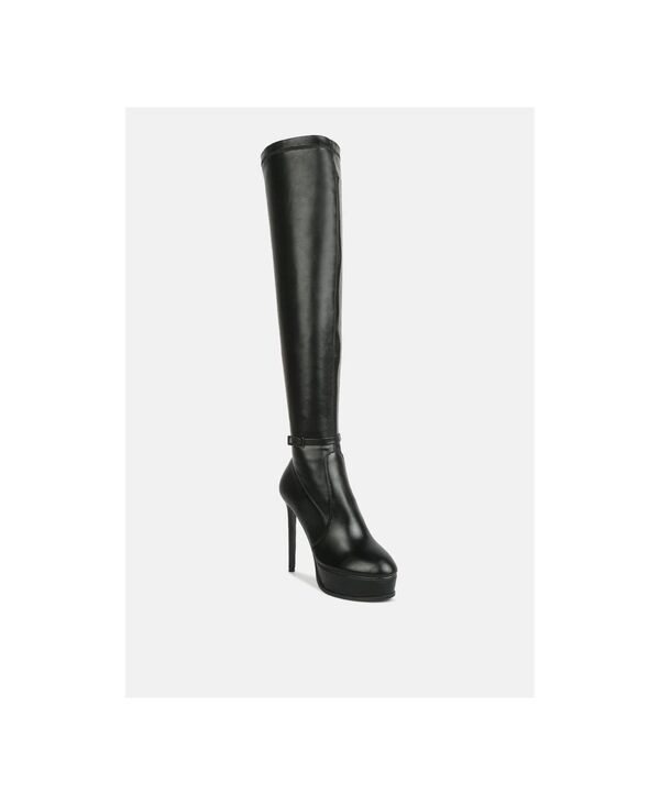 ラグアンドコー レディース シューズ ブーツ・レインブーツ ヒール Rag Co Rag and Co Womens Twinkles Patent Stiletto Heeled Long Boot