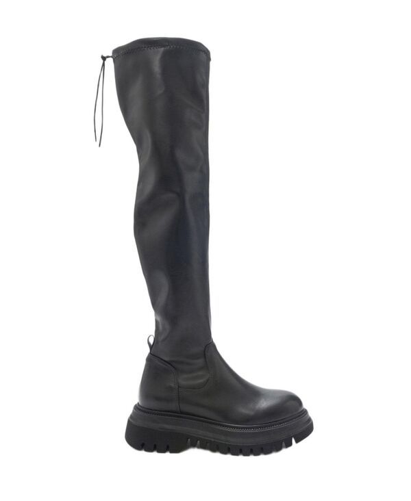 プロローグシューズ レディース ブーツ・レインブーツ Prologue Shoes Chip Over the Knee Boot Women Black faux leather ブラック