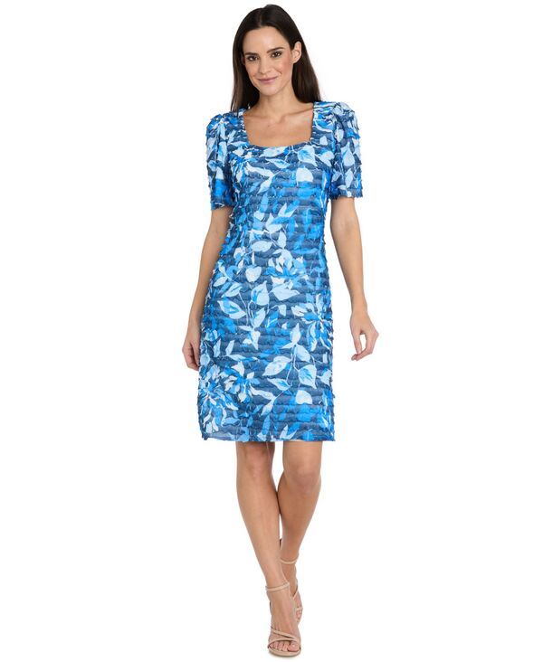 アールアンドエムリチャーズ レディース トップス ワンピース プチ プリント R M Richards Petite Printedress Blue Multi ブルー