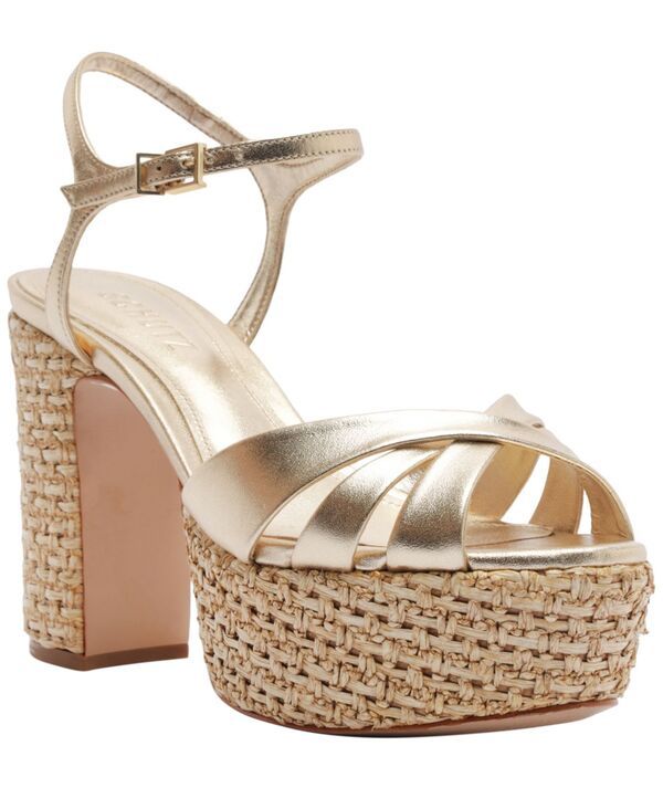 シュッツ レディース シューズ サンダル Schutz Womens Keefa Raffia Round Toe Sandals Platina