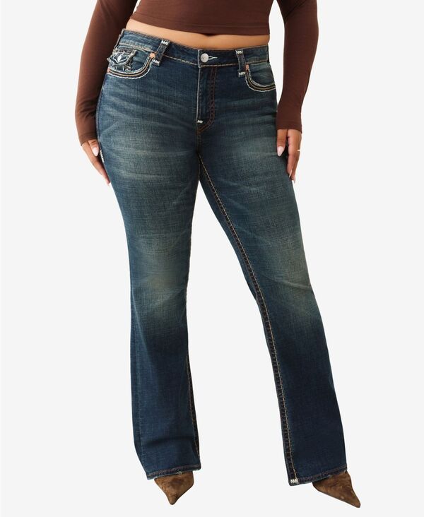 トゥルーレリジョン レディース ボトムス デニムパンツ ブーツカット プラスサイズ ブーツ ジーンズ True Religion Plusize Becca Mid Rise Bootcut Supe