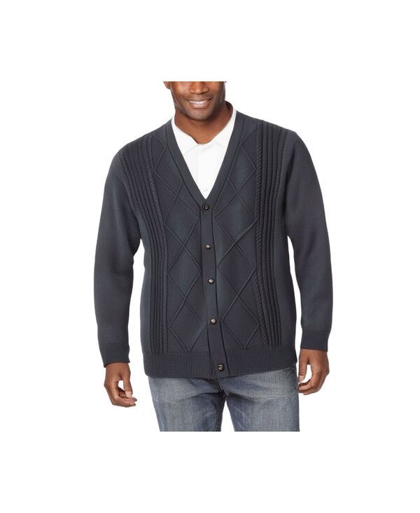 キングサイズ メンズ アウター ニット・セーター トール カーディガン KingSize Big Tall Shoreman s Cardigan Cable Knit Sweater Heather
