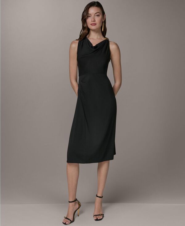 ダナ キャラン ニューヨーク レディース トップス ワンピース プチ ミディ Donna Karanew York Petite Hamme red Knot Hardware Midi Dress