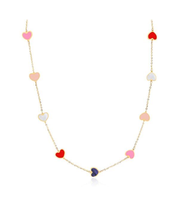 ザ・ラブリー レディース アクセサリー ネックレス・チョーカー・ペンダントトップ レース The Lovery Multicolo red Mixed Heart Stationecklace 14K