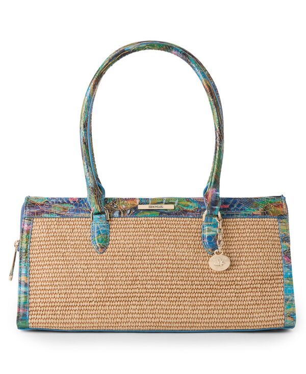 ブランミン レディース バッグ Brahmin Waterlily Abloom Sophia Large Raffia Slim Shoulder Bag Waterlily