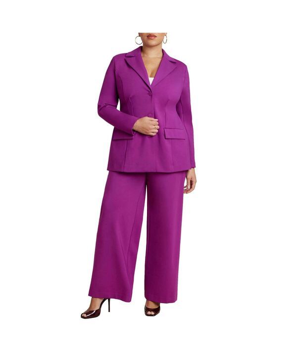 エロクイ レディース ボトムス カジュアルパンツ ワイドレッグ ELOQUII Womens The Ultimate Stretch Wide Leg Work Pant Hollyhock