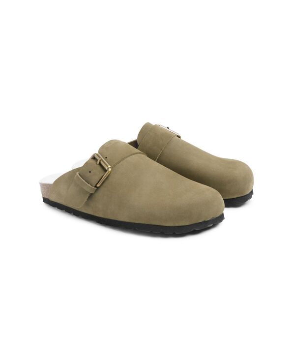 ケルティックアンドコー レディース シューズ サンダル Celtic Co Sheep Lined Strap Detail Clog Khaki カーキ