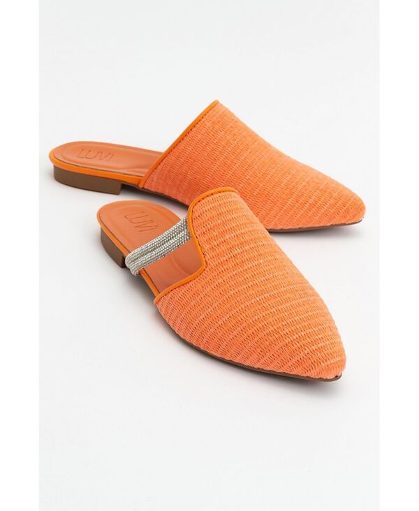 プロローグシューズ レディース サンダル Prologue Shoes Pesa Woven Slippers Women Orange faux leather オレンジ