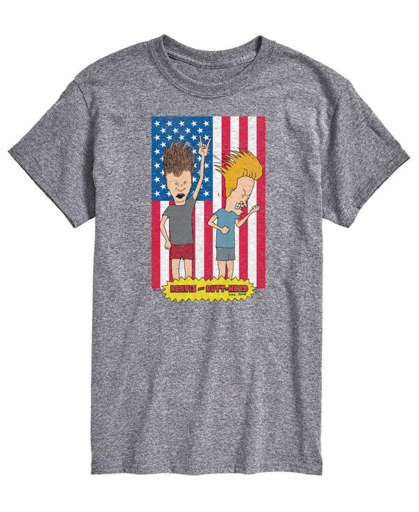 エアウェーブス メンズ トップス Tシャツ グラフィック AIRWAVES Mens Beavis and Butthead Americana Graphic TShirts Athletic He