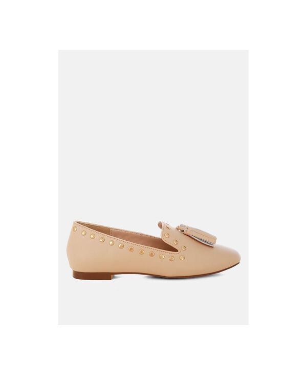 ラグアンドコー レディース シューズ スリッポン・ローファー Rag Co Rag and Co Womens Philoha Studs and Tassels Detail Flat Loafer