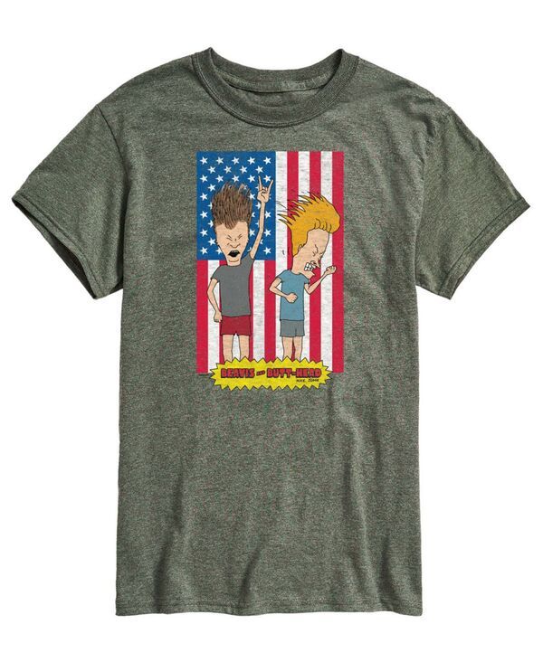エアウェーブス メンズ トップス Tシャツ グラフィック AIRWAVES Mens Beavis and Butthead Americana Graphic TShirts Heather Mil 7,441円