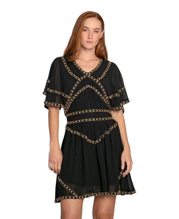 ベルアンドブルーム レディース トップス ワンピース ミニ Belle Bloom Golden Mark Beaded Trimini Dress Black ブラック
