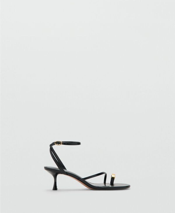 マンゴ レディース シューズ サンダル ヒール MANGO Womens Crossed Strap Heeled Sandals Black ブラック