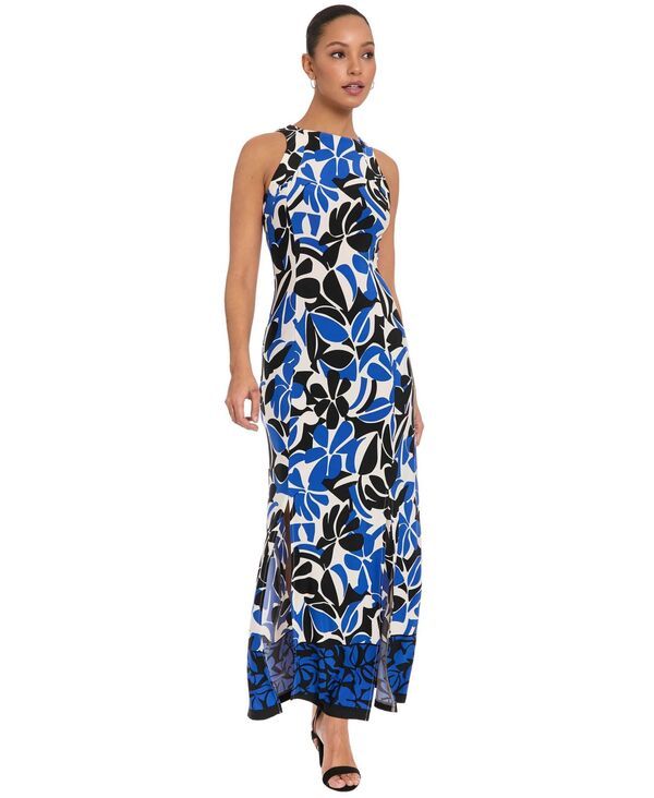 ロンドンタイムス レディース トップス ワンピース プチ マキシ ホルター London Times Petite Halter Neck Maxi Dress Ivoryblue アイボリー