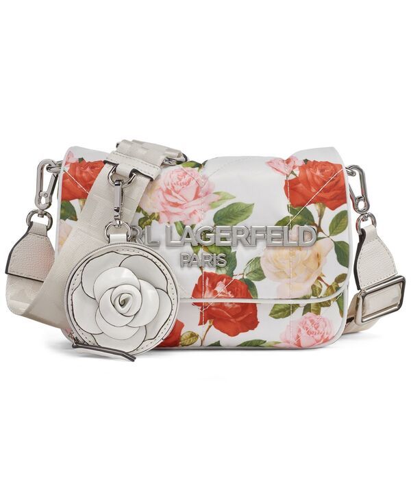 カール ラガーフェルド レディース バッグ KARLAGERFELD PARIS Voyage Small Crossbody Handbag Floral White ホワイト