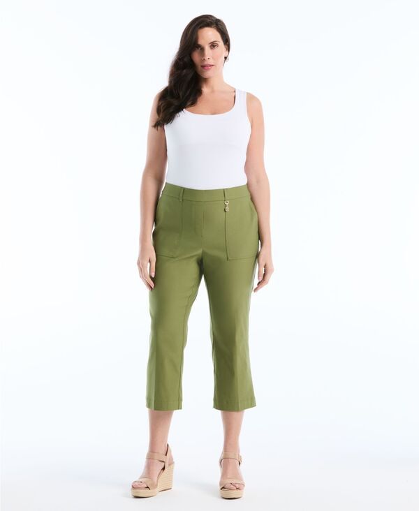 ラファエラ レディース ボトムス カジュアルパンツ プラスサイズ Rafaella Plusize Porkchopocket Kick Flare Pants Loden Green グリーン