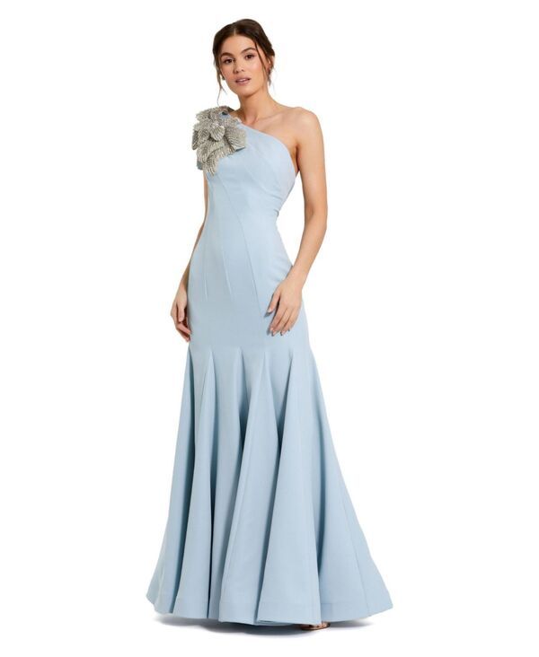 マックダガル レディース トップス ワンピース フラワー柄 プチ ワンショルダー フラワー Mac Duggal Petite OneShoulder Gown with Floral Detail