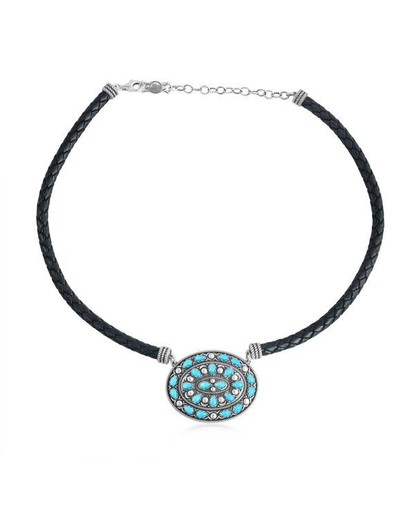 アメリカンウエストジュエリー レディース アクセサリー ネックレス・チョーカー・ペンダントトップ レース レザー American West Jewelry Sterling Kingman Oval