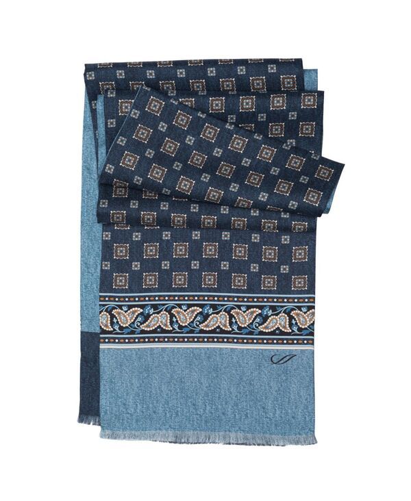 エリザベッタ メンズ アクセサリー マフラー・ストール・スカーフ シルク Elizabetta Mens Volterra Silk Scarfor Men Blue ブルー