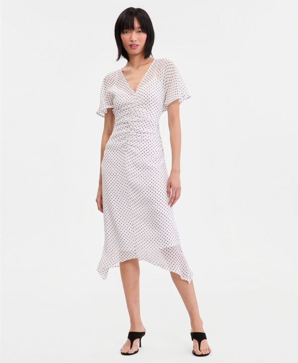 アイエヌシー インターナショナル コンセプト レディース トップス ワンピース プリント ギャザー ミディ INC International Concepts Womens Printed Ruch