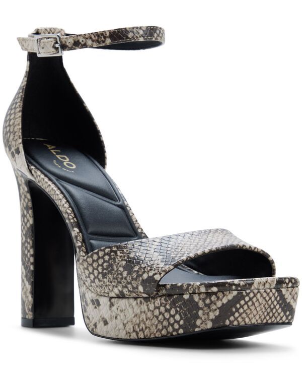 アルド レディース シューズ サンダル プラットフォーム ALDO Womens Eleonia Square Toe Platform Dressandals Embossed Snake Brow
