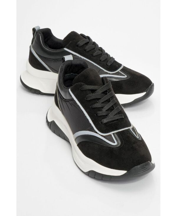 プロローグシューズ レディースニーカー Prologue Shoes Doch Sneakers Women Black faux leather ブラック