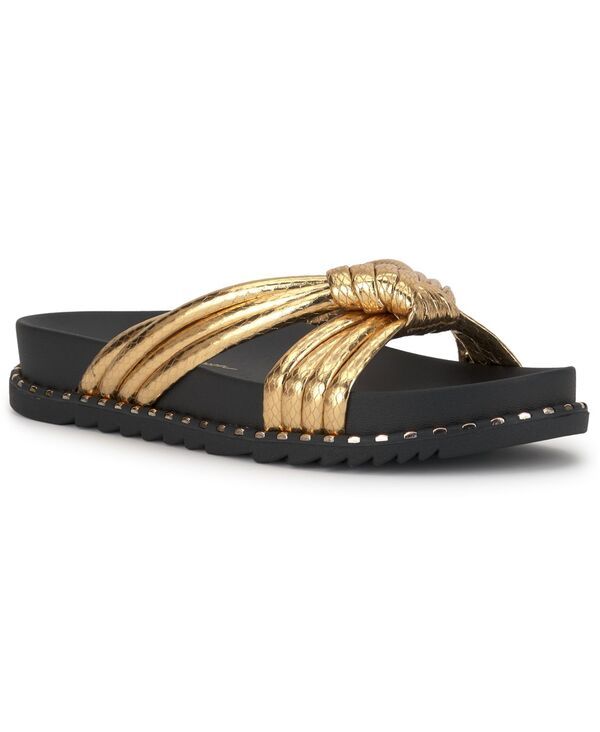 ジェシカシンプソン レディース シューズ サンダル Jessica Simpson Womens Cilleva Knotted Footbed Flat Sandals Gold Metallic
