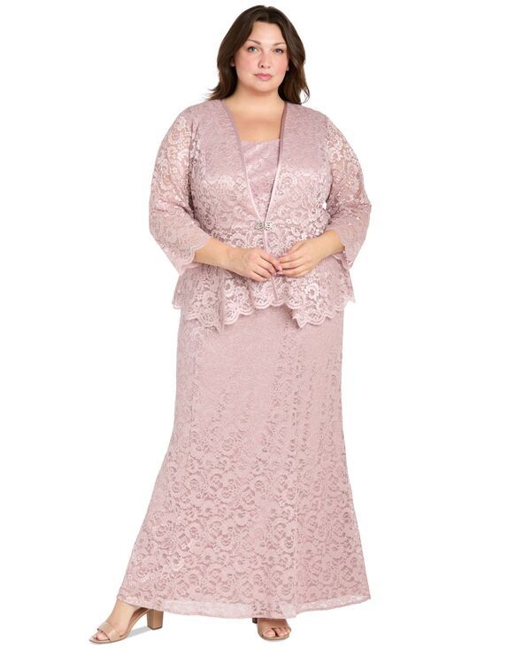 アールアンドエムリチャーズ レディース アウター ジャケット・ブルゾン トール レース R M Richards Womens 2Piece MetallicLace Gown Jacket Set