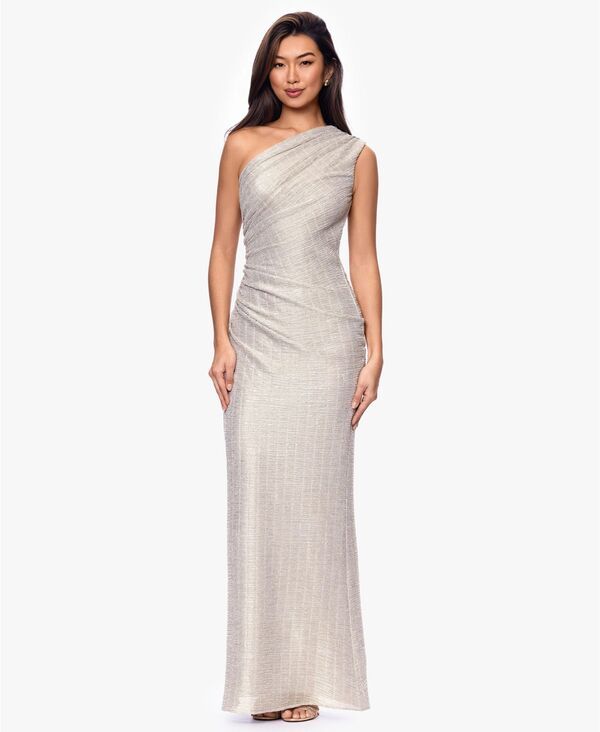 ベッツィアンドアダム レディース トップス ワンピース トール Betsy Adam Womens Metallicrinkle Ball Gown SILVERGOLD ゴールド