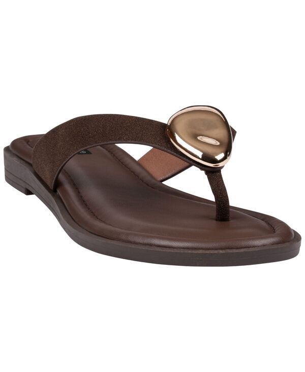 ジーシーシューズ レディース サンダル GC Shoes Womens Lumi Hardware Flat Sandals Dark Brown ブラウン