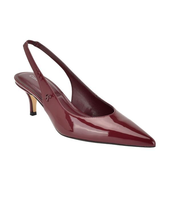 カルバンクライン レディース シューズ パンプス ヒール Calvin Klein Womens Emersyn Kitten Heel Slingback Pumps Dark Red Patent