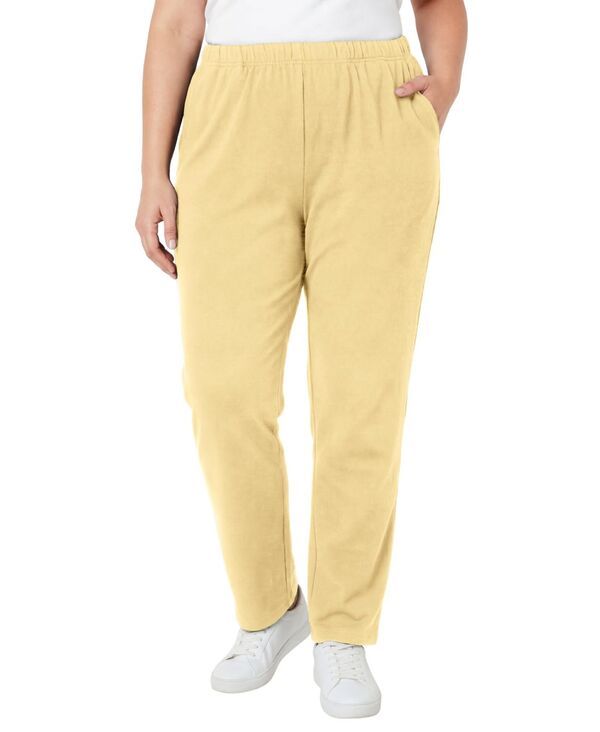 ウーマン ウィズイン レディース ボトムス カジュアルパンツ ニット Woman Within Womens Within 7Day Knit StraightLeg PullOn Pants Ban