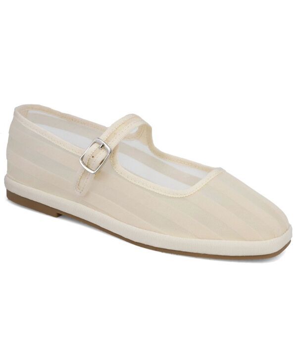 ミア レディース シューズ パンプス メッシュ MIA Womens Morocco Striped Mesh Mary Jane Flats Bone ストライプ