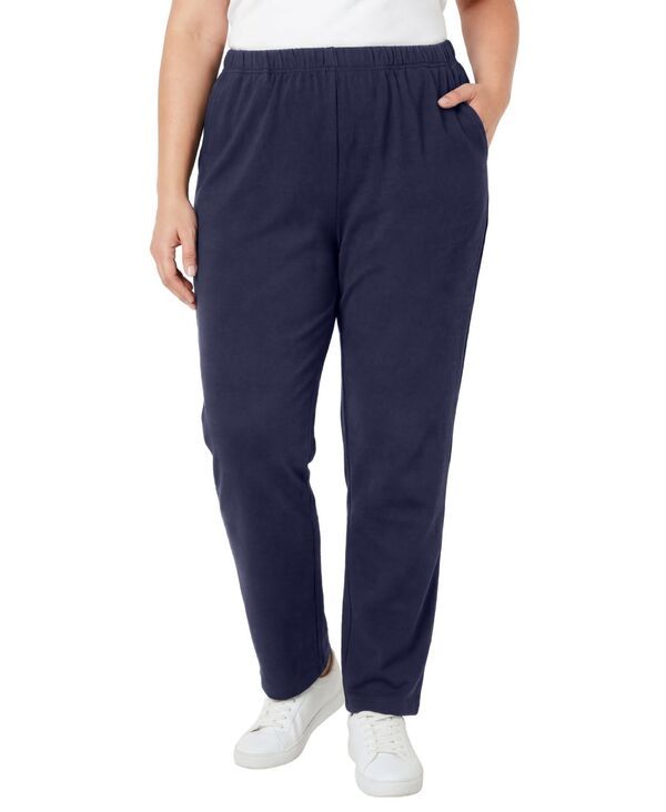ウーマン ウィズイン レディース ボトムス カジュアルパンツ ニット Woman Within Womens Within 7Day Knit StraightLeg PullOn Pants Nav