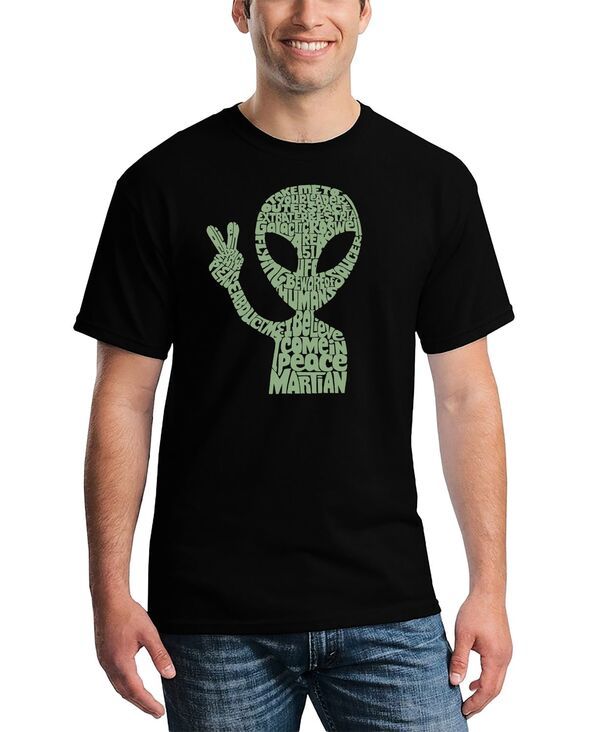エルエーポップアート メンズ トップス Tシャツ LA Pop Art Mens Alien Extraterrestrial Word ArtShirt Black ブラック