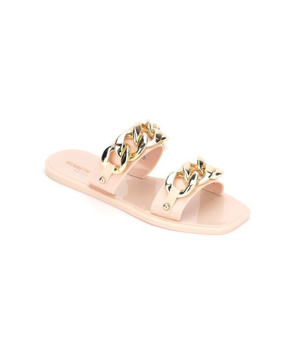 ケネスコール レディース シューズ サンダル Kenneth Cole New York Womens Naveen Chain Jelly Slide Flat Sandals GoldTone ゴ