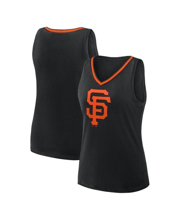 ロゴアスレチック レディース トップス タンクトップ Vネック Logo Athletic Womens Black San Francisco Giantstellar Win VNeck Tank