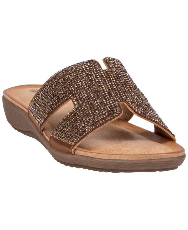 ジーシーシューズ レディース サンダル GC Shoes Womens Paxal Embellished Flat Sandals Bronze