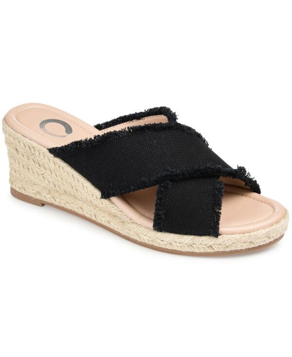 ジュルネ コレクション レディース シューズ サンダル Journee Collection Womenshanni Espadrille Wedge Sandals Black ブラック