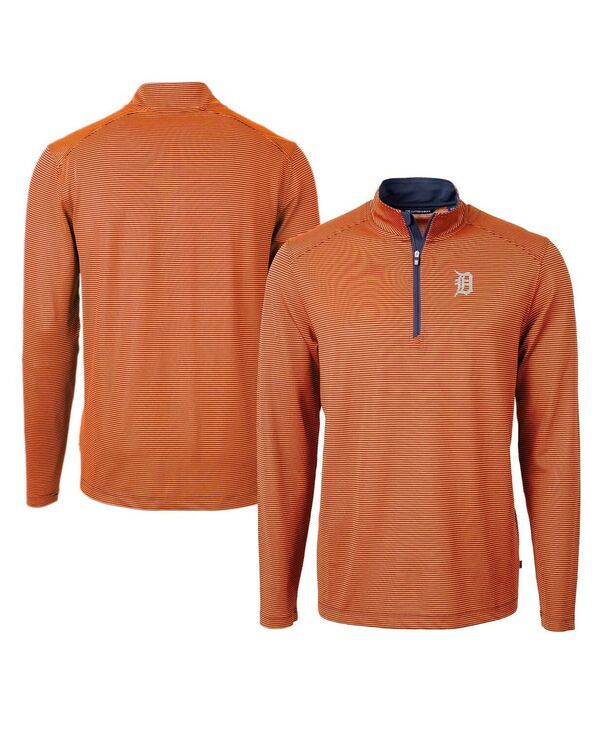 カッターアンドバック メンズ アウター パーカー・スウェット Cutter Buck Mens OrangeNavy Detroitigers Virtueco Pique Micro Stripe