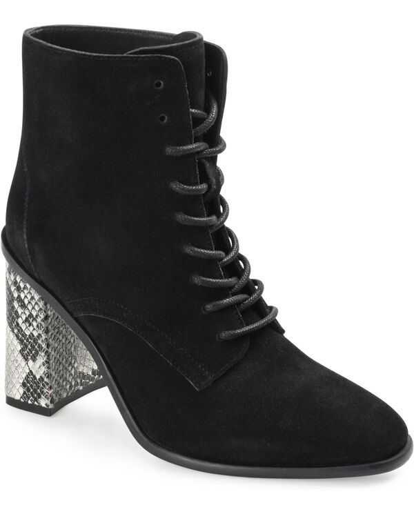 ジュルネ シグネチャー レディース シューズ ブーツ・レインブーツ レース ヒール Journee Signature Womens Edda Block Heelace Up Booties Bla