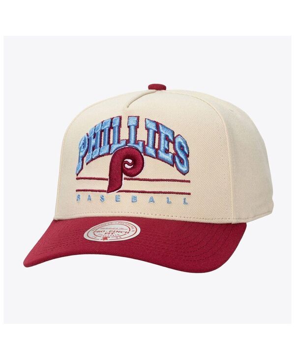 ミッチェルネス メンズ アクセサリー 帽子 Mitchell Ness Mens and Womens Cream Philadelphia Phillies Retro Arch Pro Pinch